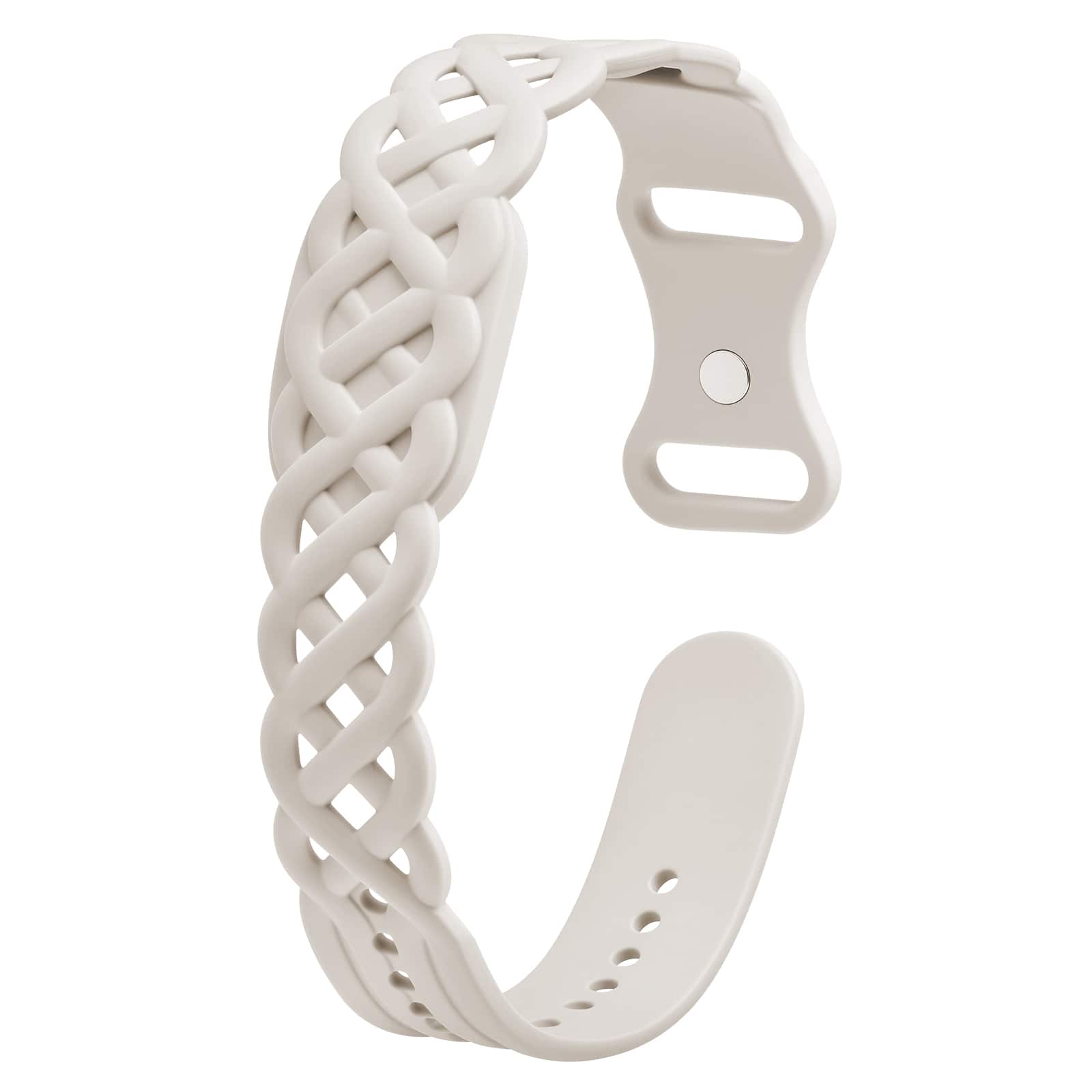 Fintie - Braided Silicone Band for Google Fitbit Air, Breathable Hollow-out Band Ultra-Soft Silicone Replacement Strap - Starlight
