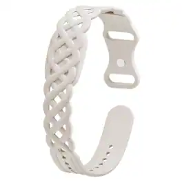 Fintie - Braided Silicone Band for Google Fitbit Air, Breathable Hollow-out Band Ultra-Soft Silicone Replacement Strap - Starlight