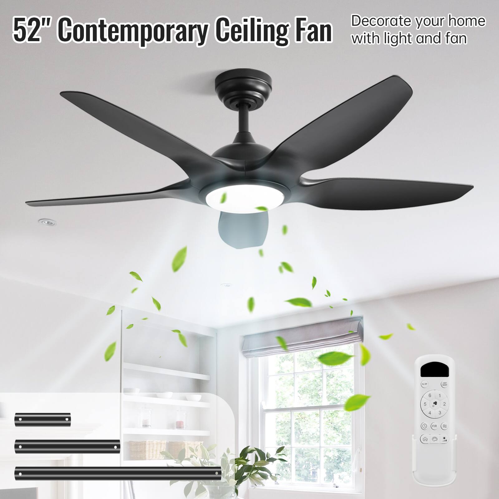 52" Contemporary Ceiling Fan

Decorate your home with light and fan