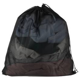 Unique Bargains - Practical Mesh Laundry Bag Large 20.5x22.4 Inch Fine Drawstring Net for Washing Machine and Home Travel Storage - Black
