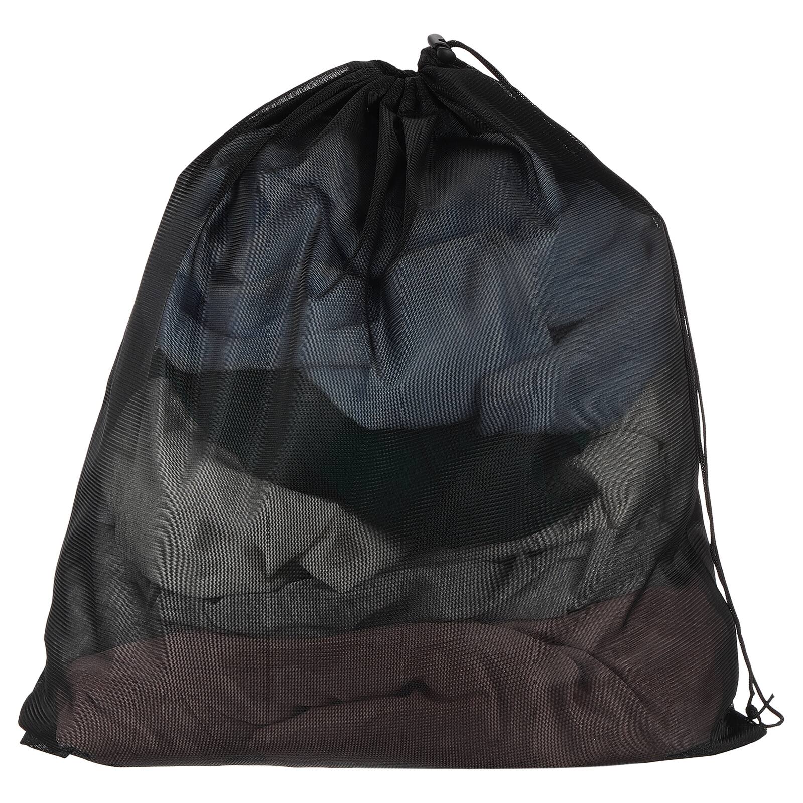 Front. Unique Bargains - Practical Mesh Laundry Bag Large 20.5x22.4 Inch Fine Drawstring Net for Washing Machine and Home Travel Storage - Black.