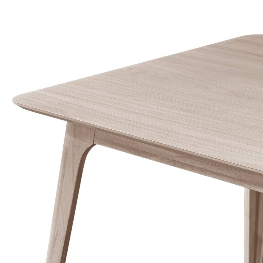 Back. FurniFact - White Ash 60" Rectangle Wood Dining Table - White.