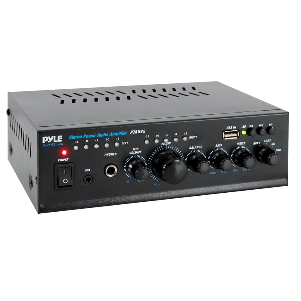 Pyle - MINI STEREO AMPLIFIERS USB - Black