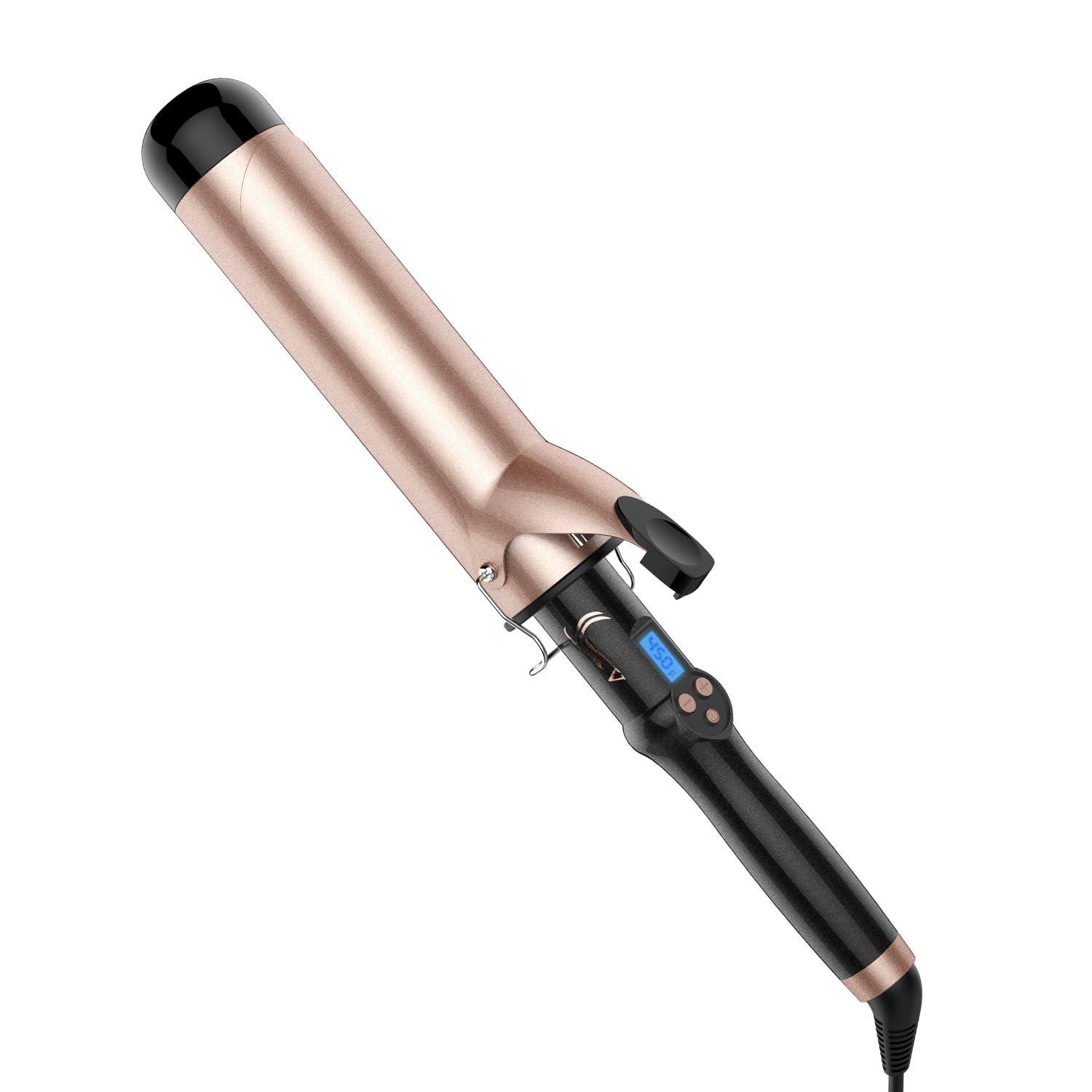 Front. Live At Space - 2 Inch Curling Iron For Long Hair Extra Large Wand Ceramic Tourmaline Curler Dual Voltege - Default.