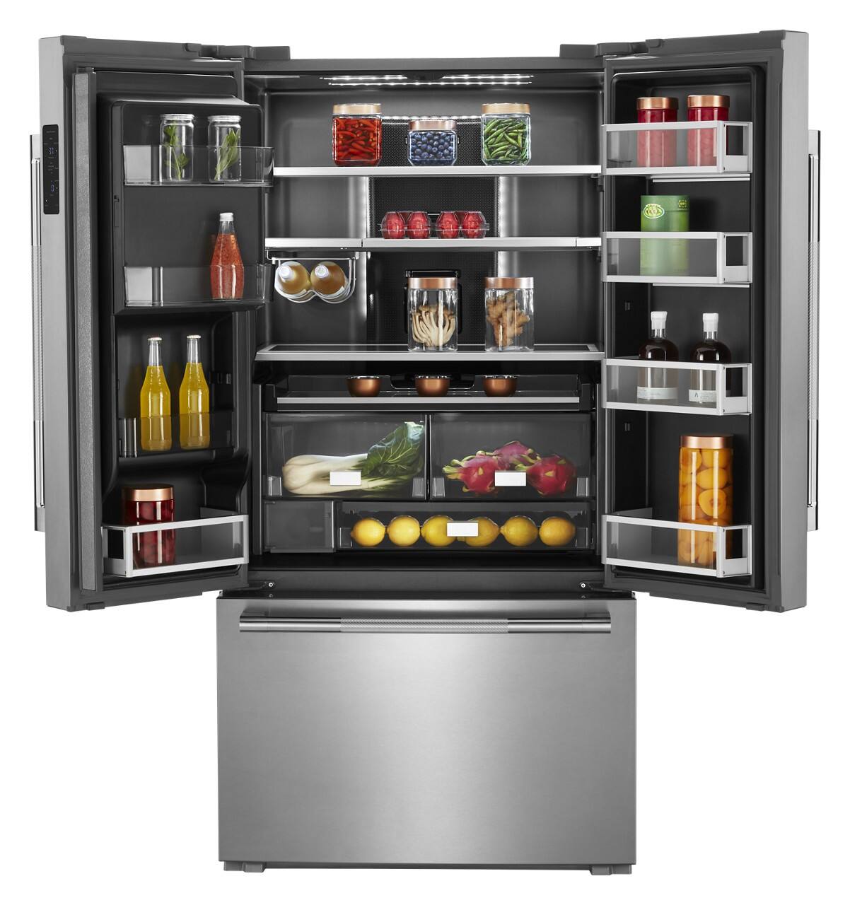 Alt View 2. JennAir - RISE 23.8 Cu. Ft. French Door Counter-Depth Refrigerator - Stainless steel.