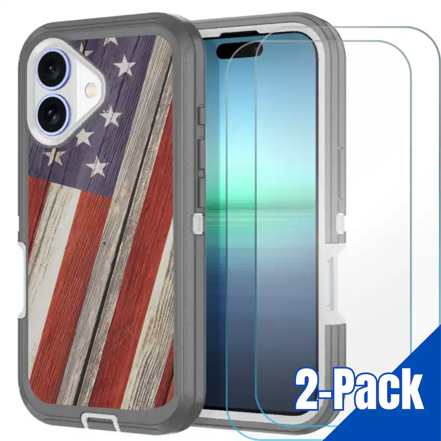 Entronix Heavy Duty iPhone 16 Bundle Case and 2 Screen Protectors for ...