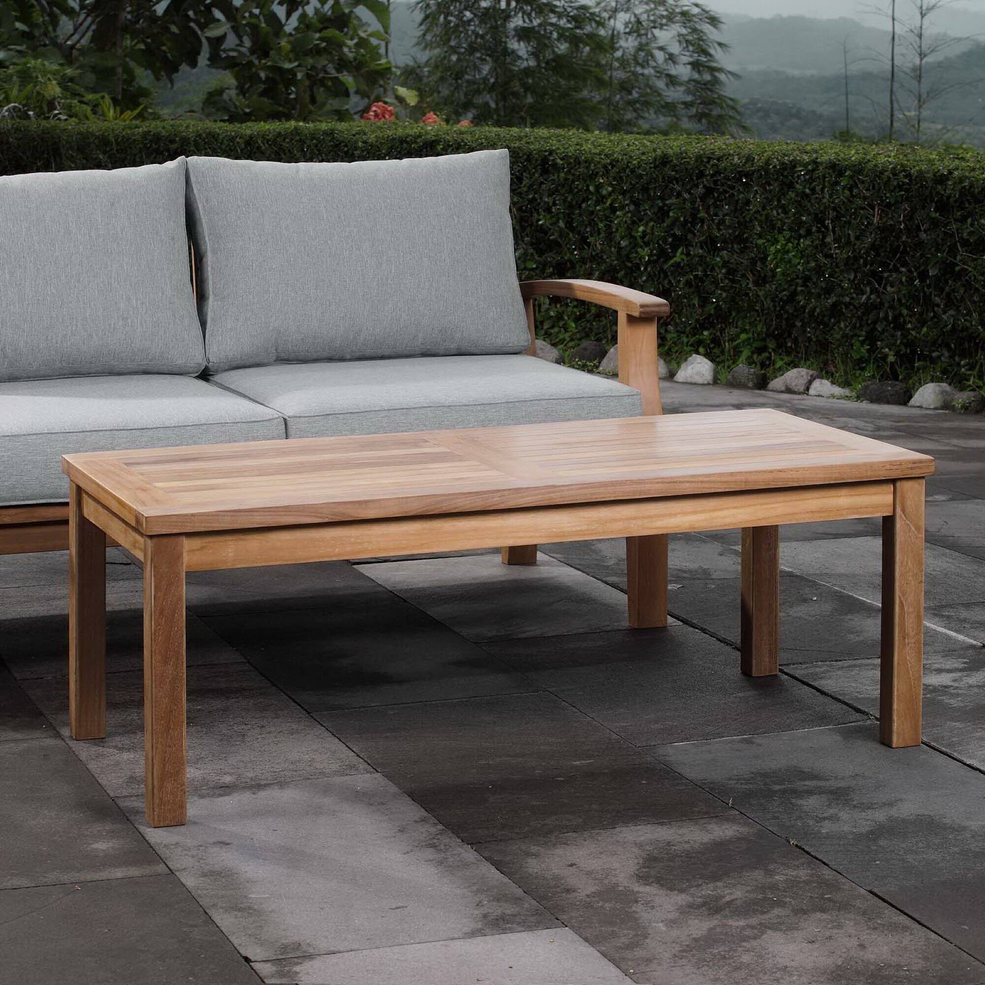 Front. Modway - Marina Outdoor Patio Teak Rectangle Coffee Table by Modway - Natural.