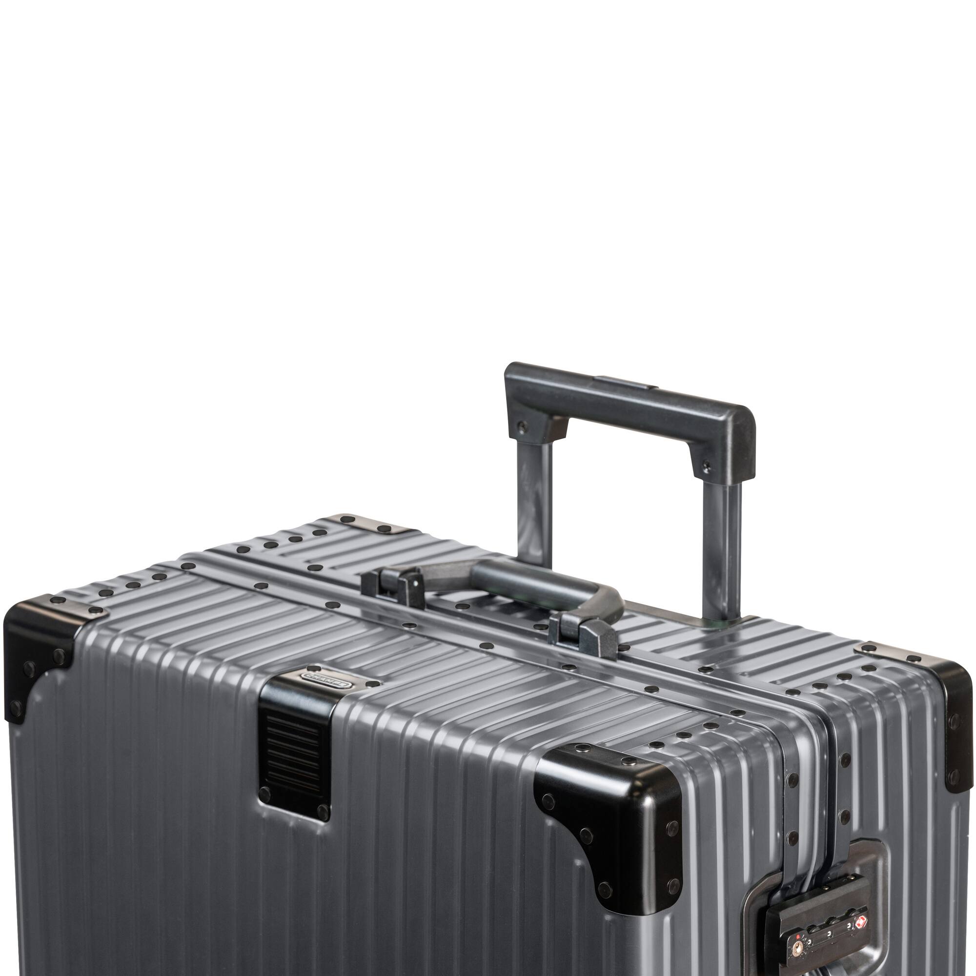 Angle. Champs - Elite Aluminum Collection Large Luggage Case - Grey.