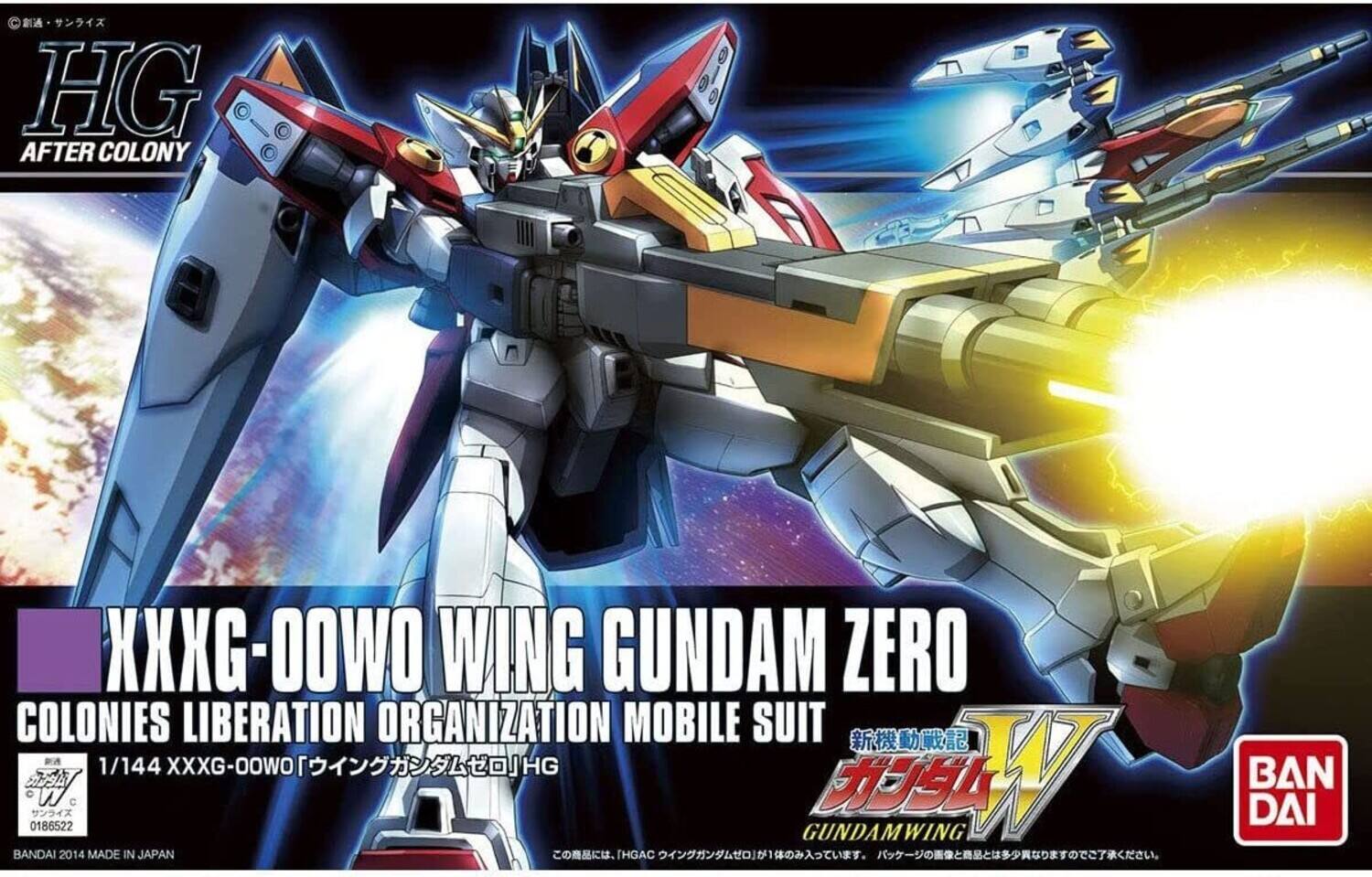 HG AFTER COLONY

XXXG-00WO WING GUNDAM ZERO COLONIES LIBERATION ORGANIZATION MOBILE SUIT

1/144 XXXG-00WO

HGAC 1

BANDAI 2014 MADE IN JAPAN