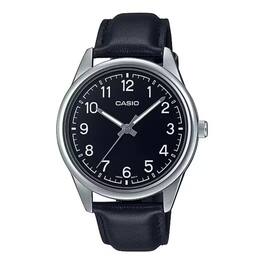Casio - Men’s Leather Watch with Dial - MTP-V005L-1B4UDF - Black