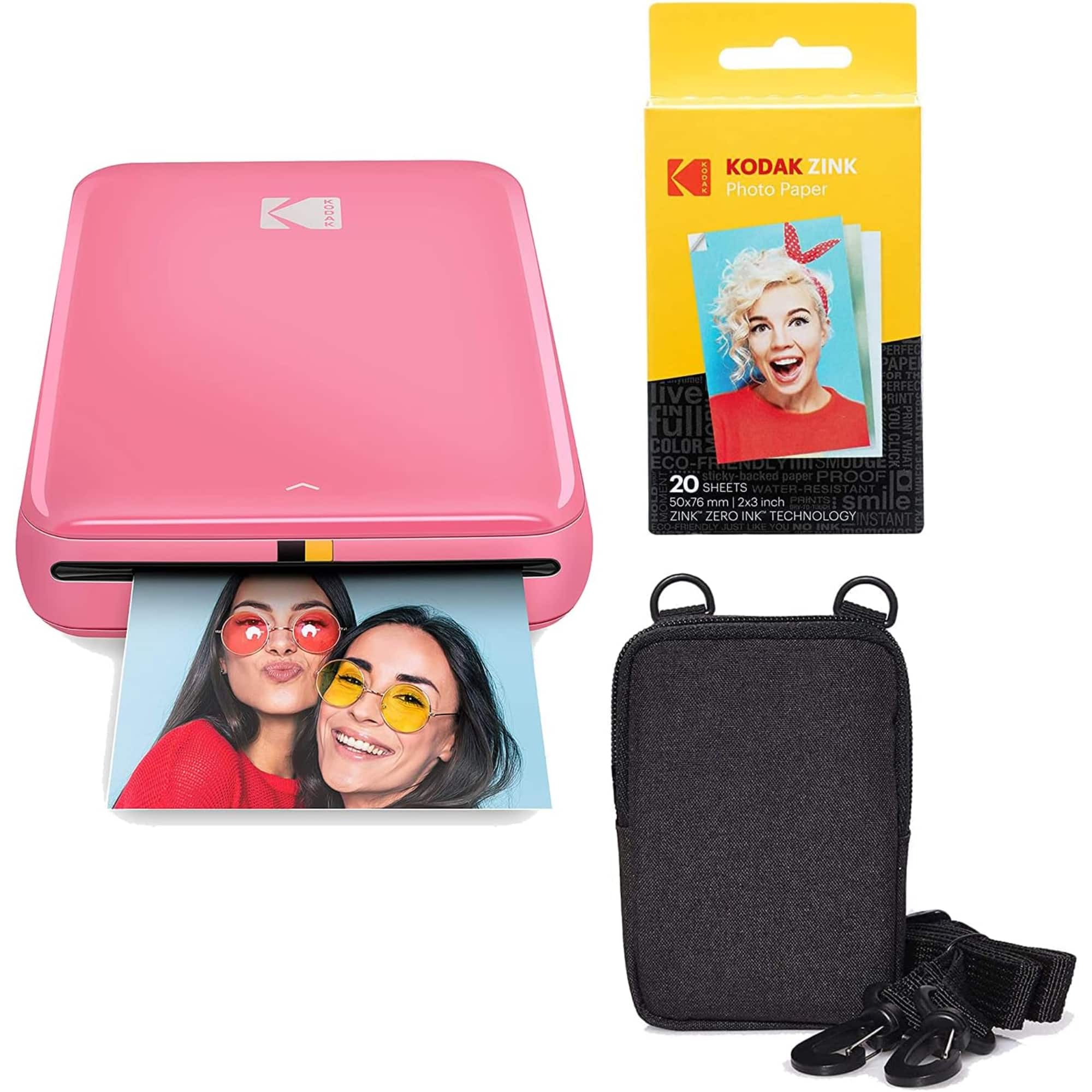 Kodak - Step Mobile Instant Photo Printer 2x3" & Photo Paper Go Bundle for iOS & Android - Pink