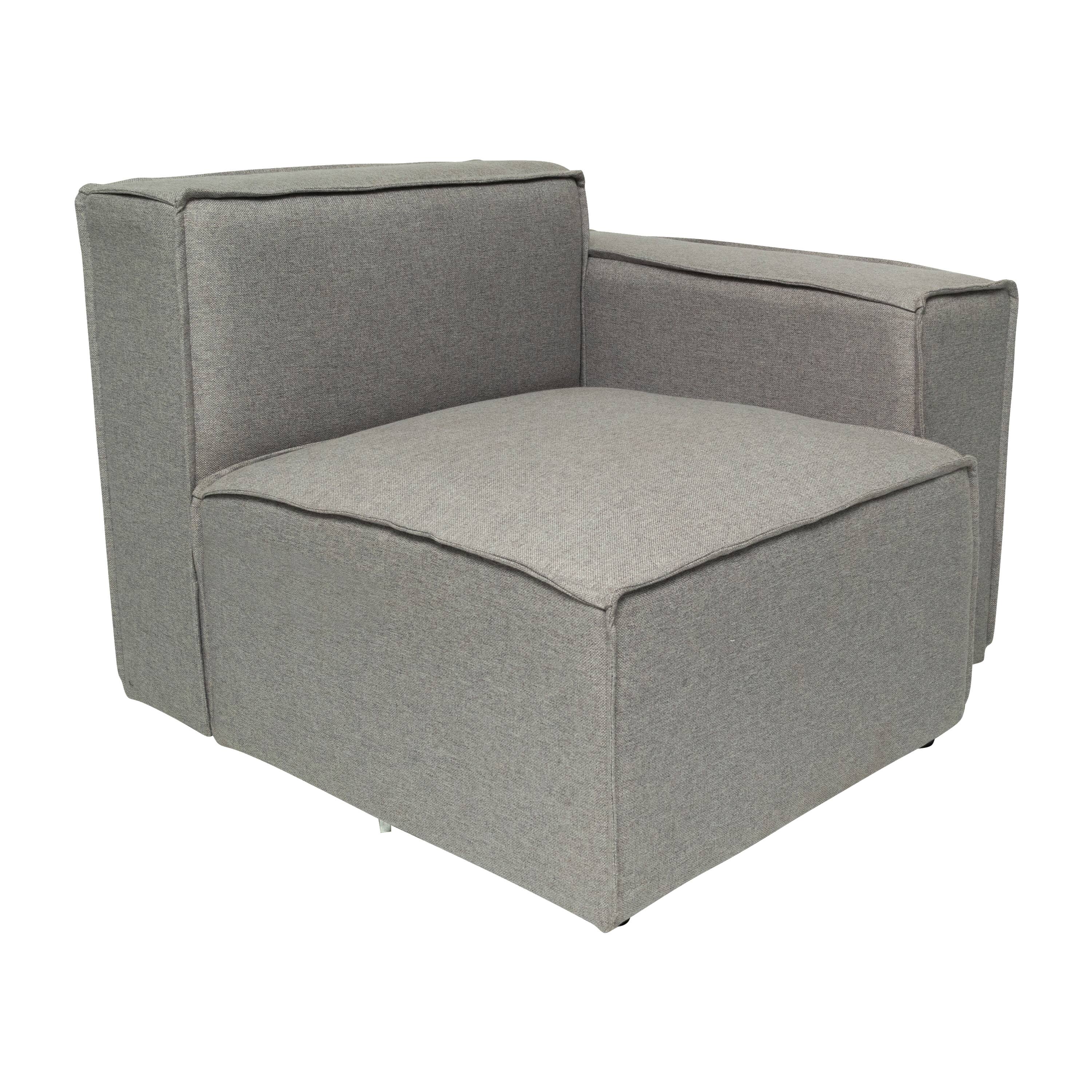 Alt View 1. Emma + Oliver - Farmount Modular Right Side Armchair with Arm Rest - Gray.