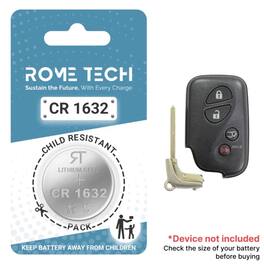 RomeTech - Replacement Battery for Key Fob - Lexus CT 200h 2011-2014