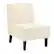 Front. Costway - Modern Armless Accent Chair Fabric Single Sofa with Rubber Wood Legs - Beige.