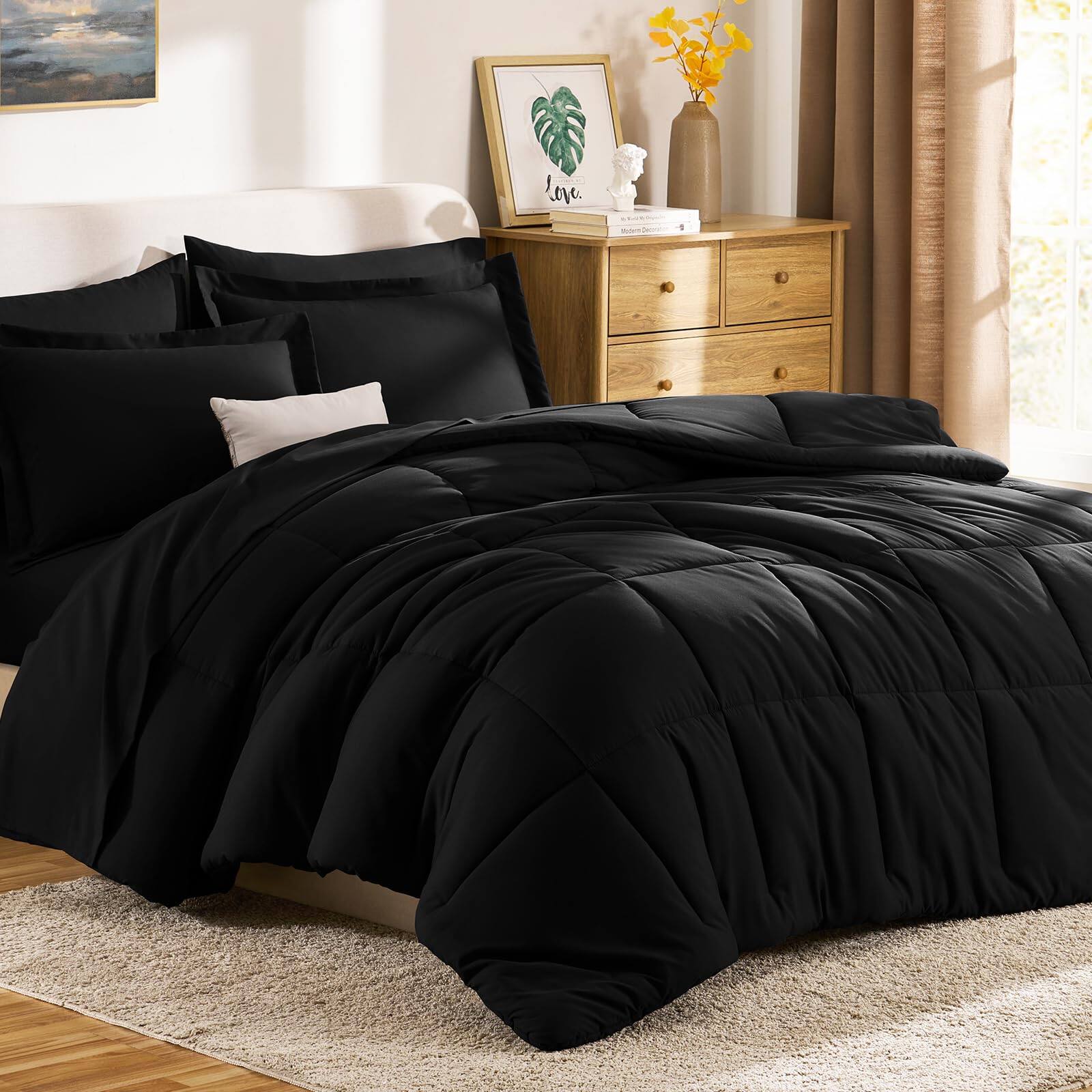 Alt View 9. Skar Audio - Queen Comforter Set - 7 Pieces Bed In A Bag All Season Soft Bedding Oeko-tex Certified Reversible With Down... - Blush Pink Full.