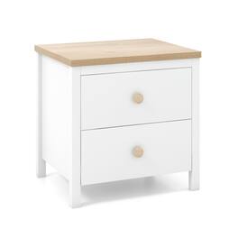 Boyel Living - 2-Drawer Nightstand with Rubber Wood Legs - White
