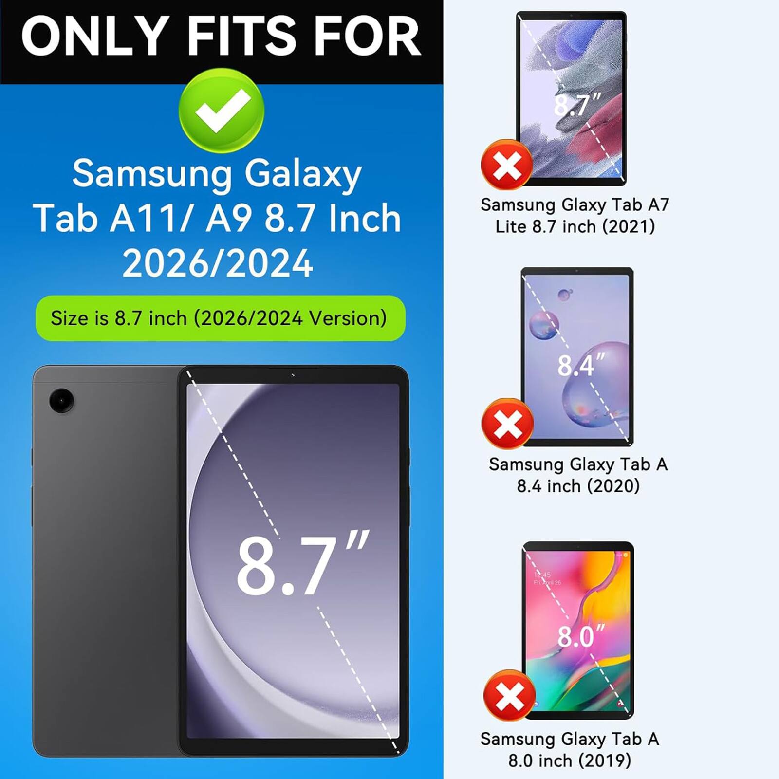 Dteck for Samsung Galaxy Tab A11 / A9 8.7 inch Tablet Case, PU