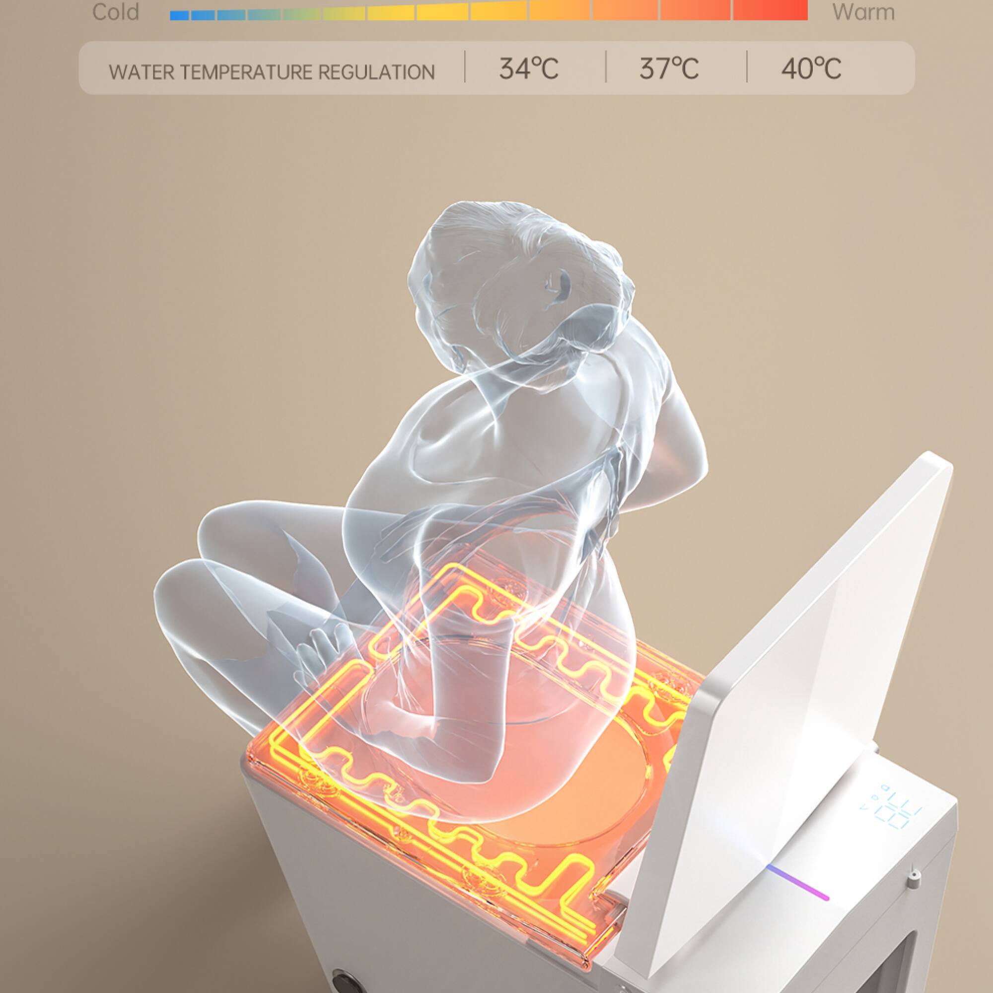 Cold Warm  
WATER TEMPERATURE REGULATION  
34°C | 37°C | 40°C