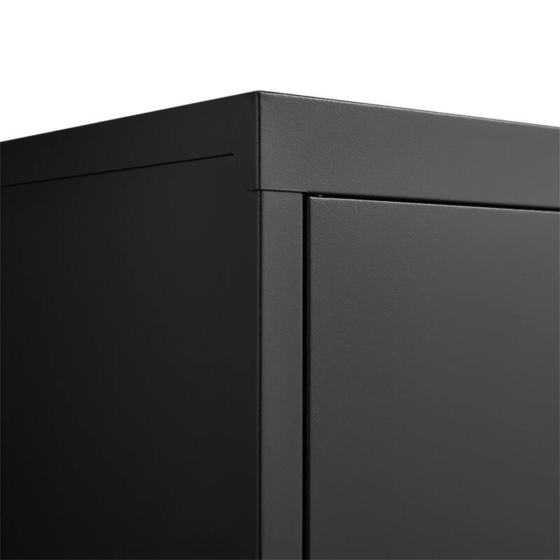 Alt View 4. HTUTWOO - Storage Locker - File Organizer, Storage Cabinet with Door Locks and Two Adjustable Shelves as a Cabinet for Home Office - Black.