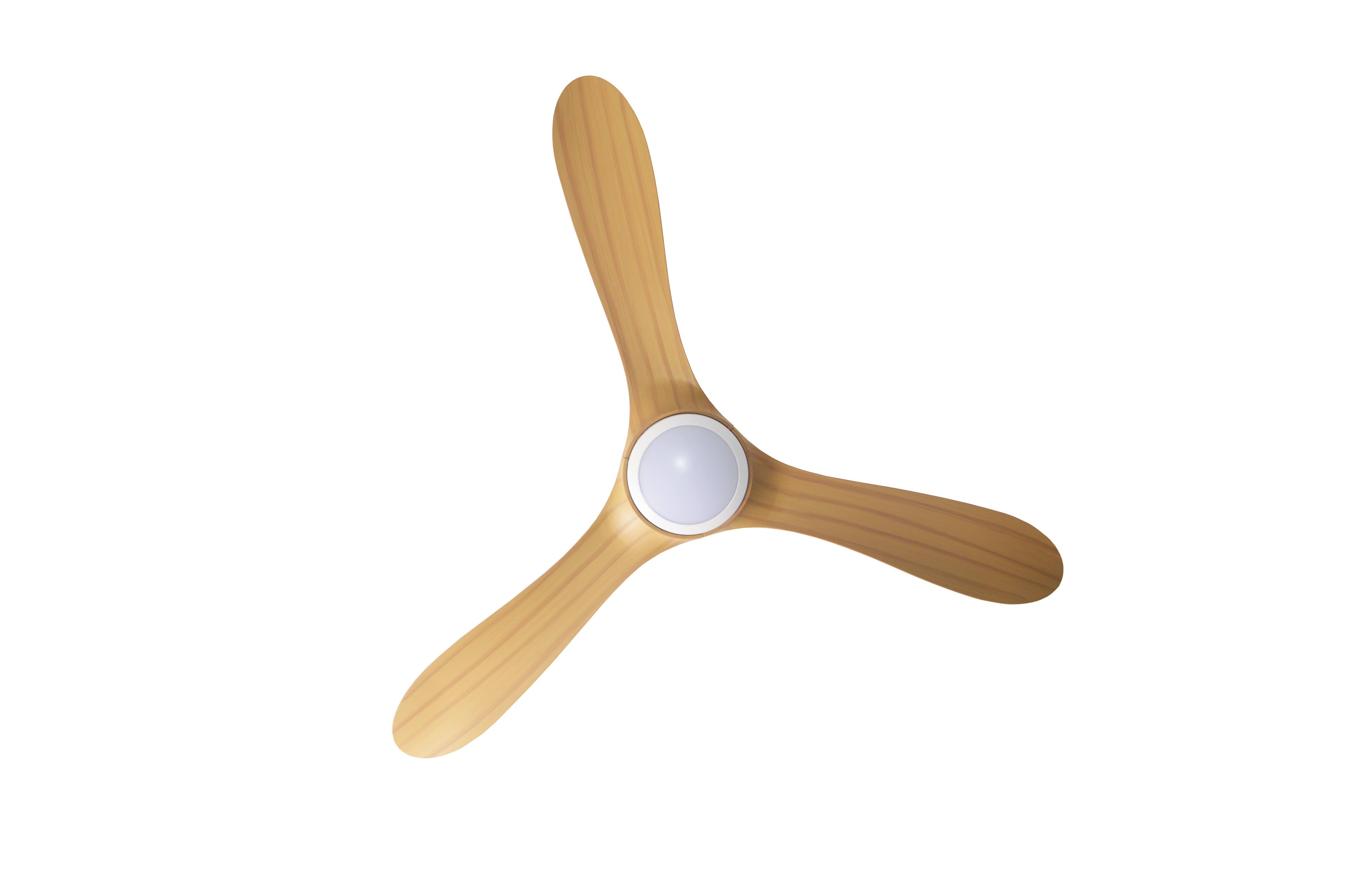 Alt View 4. ENLIGHT - 60" Smart Ceiling Fan, IP66 Outdoor/Coastal, CCT & Dimmable LED, Durable, Efficient & Quiet DC Motor, Matter, 3 Blades - Bamboo Woodgrain.
