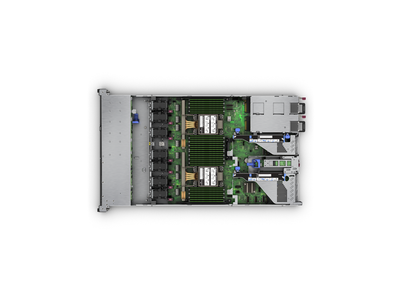 Alt View 2. HPE Aruba - HPE ProLiant DL360 Gen11 5416S 2.0GHz 16-Core / 2x32GB / 10GbE / 8SFF / 2x480GB SSD / MR408i-o / 2x1000W PS - Black.