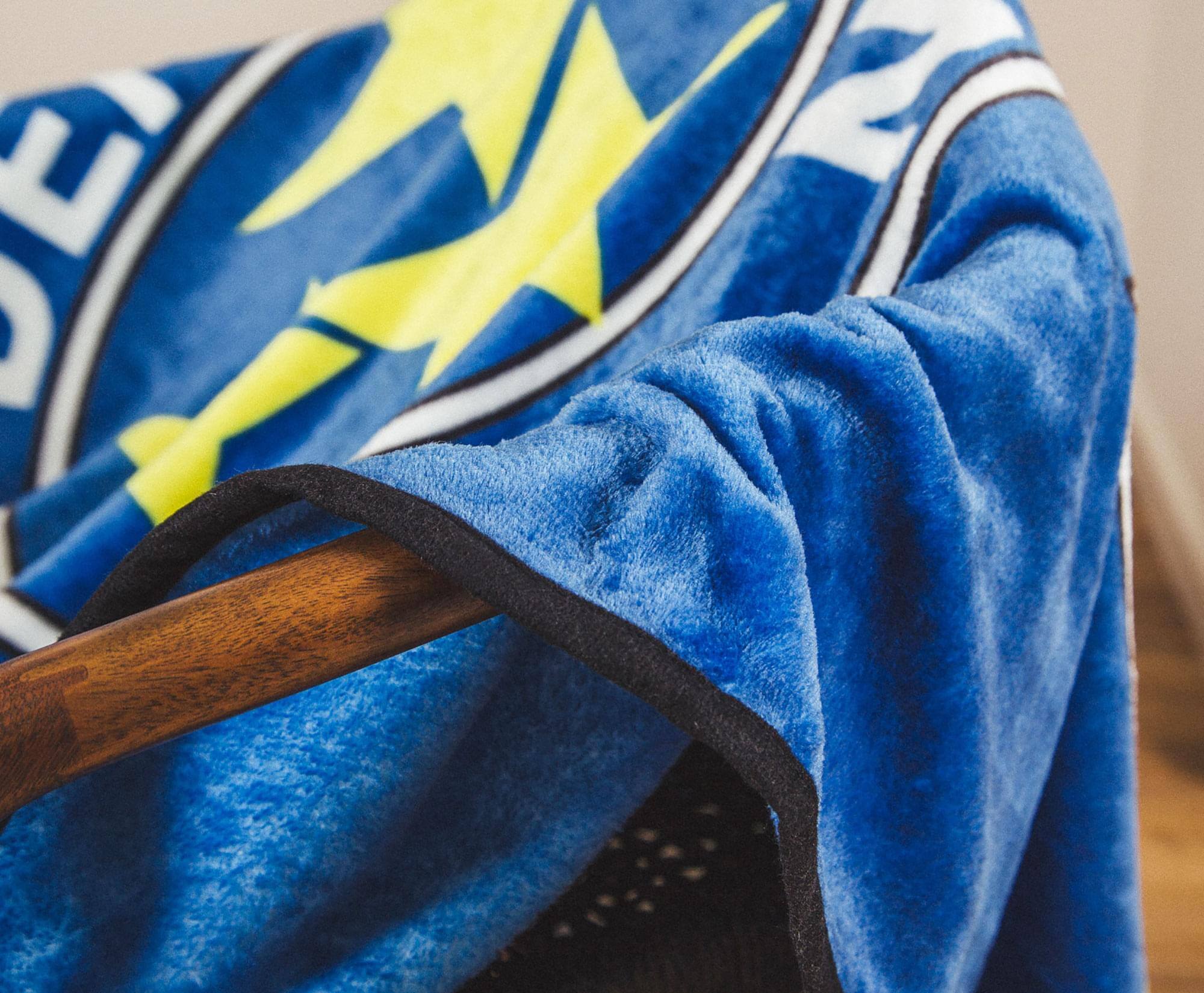 Alt View 3. Just Funky - Resident Evil S.T.A.R.S. Raccoon Police Department Fleece Throw Blanket - Blue.