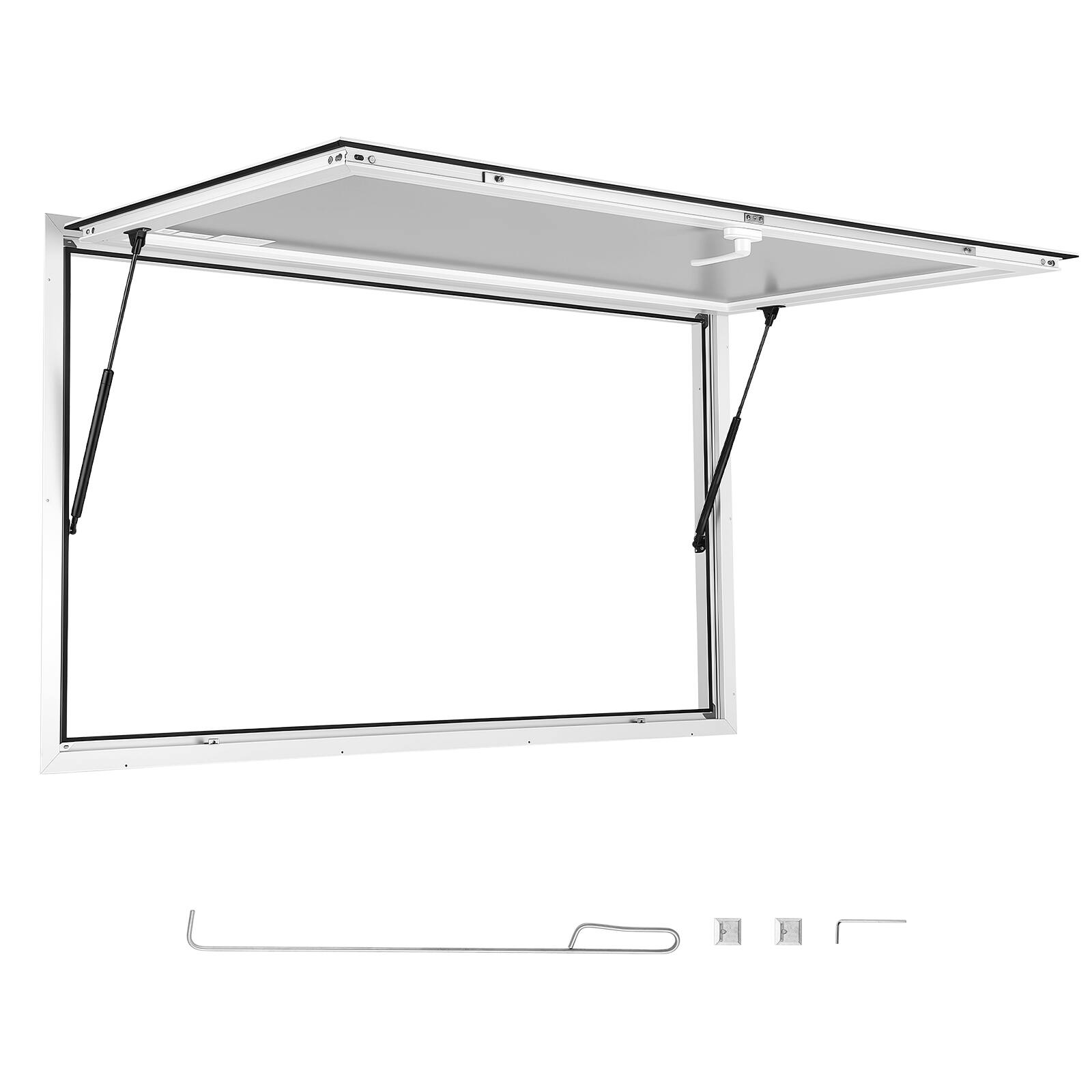 Alt View 5. VEVOR - Concession Window 60x36 in Aluminum Alloy Frame Service Window, for Food Truck, Up to 85 Degrees Stand Serving Windows - White.