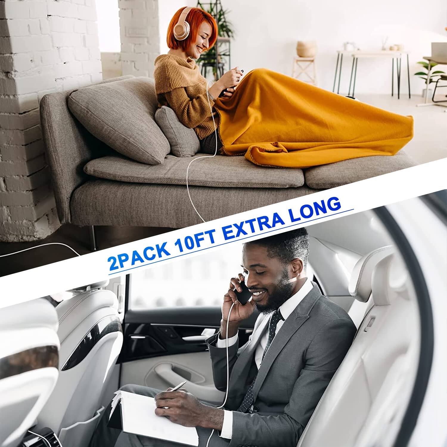 2PACK 10FT EXTRA LONG