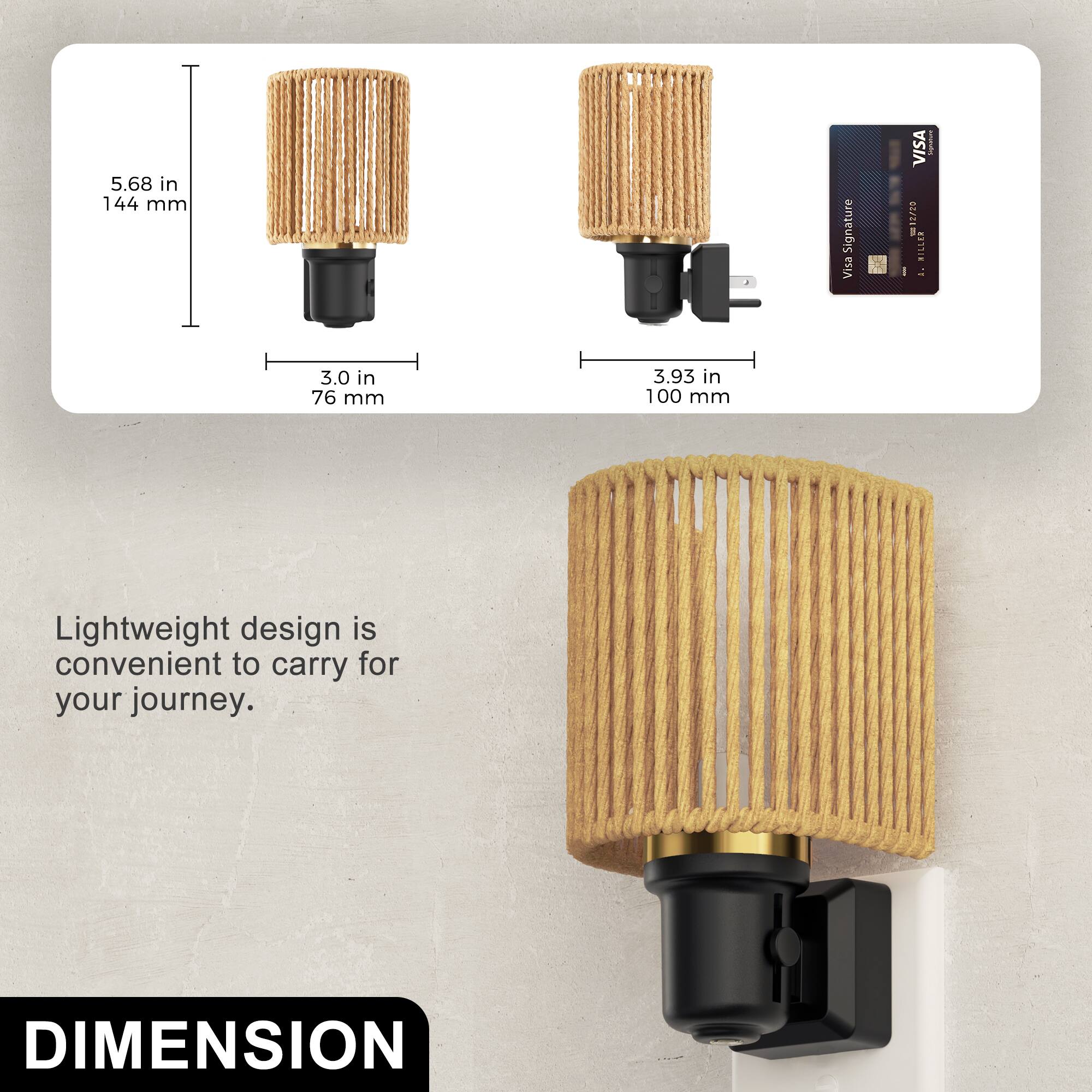5.68 in 144 mm  
3.0 in 76 mm  
3.93 in 100 mm  

Lightweight design is convenient to carry for your journey.  

DIMENSION
