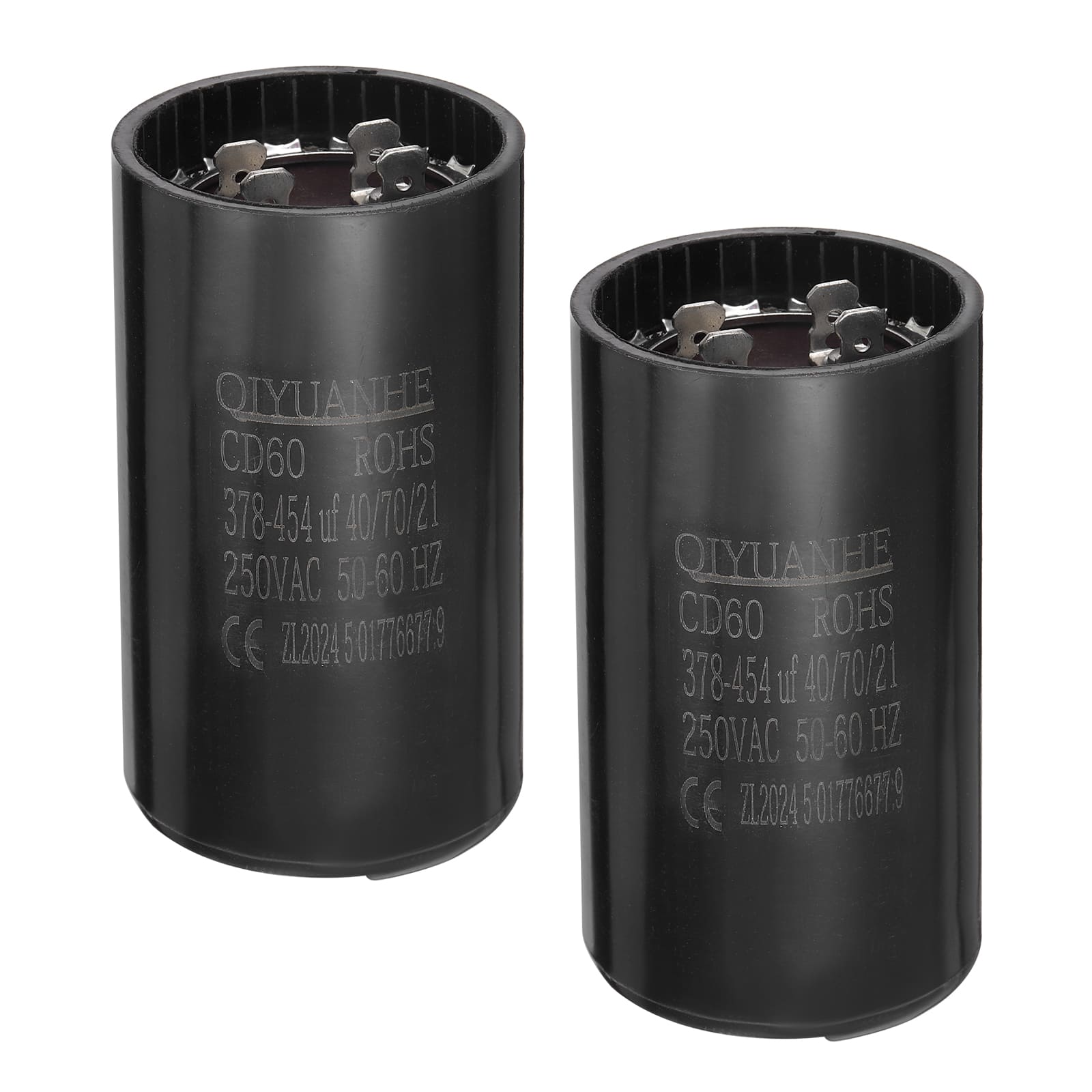 Unique Bargains - 2pcs CD60 Motor Run Capacitor, 378-454uF MFD AC250V, 50-60Hz, for Motor 46x86mm - Black price history on PriceWatchPro