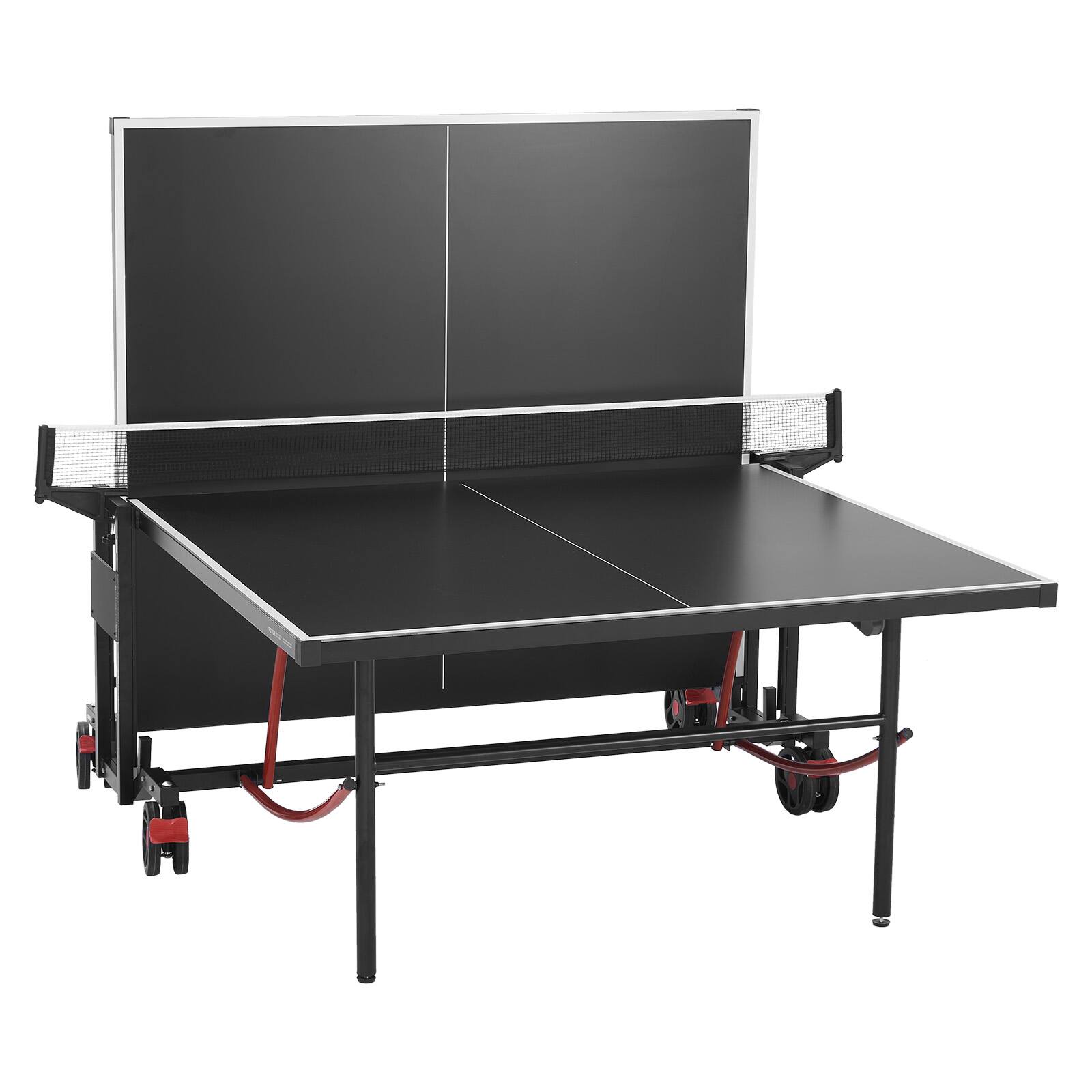 Alt View 5. VEVOR - Ping Pong Table, Professional Table Tennis Game, Indoor/Outdoor All Weather Aluminum Table Tennis Table - Black.