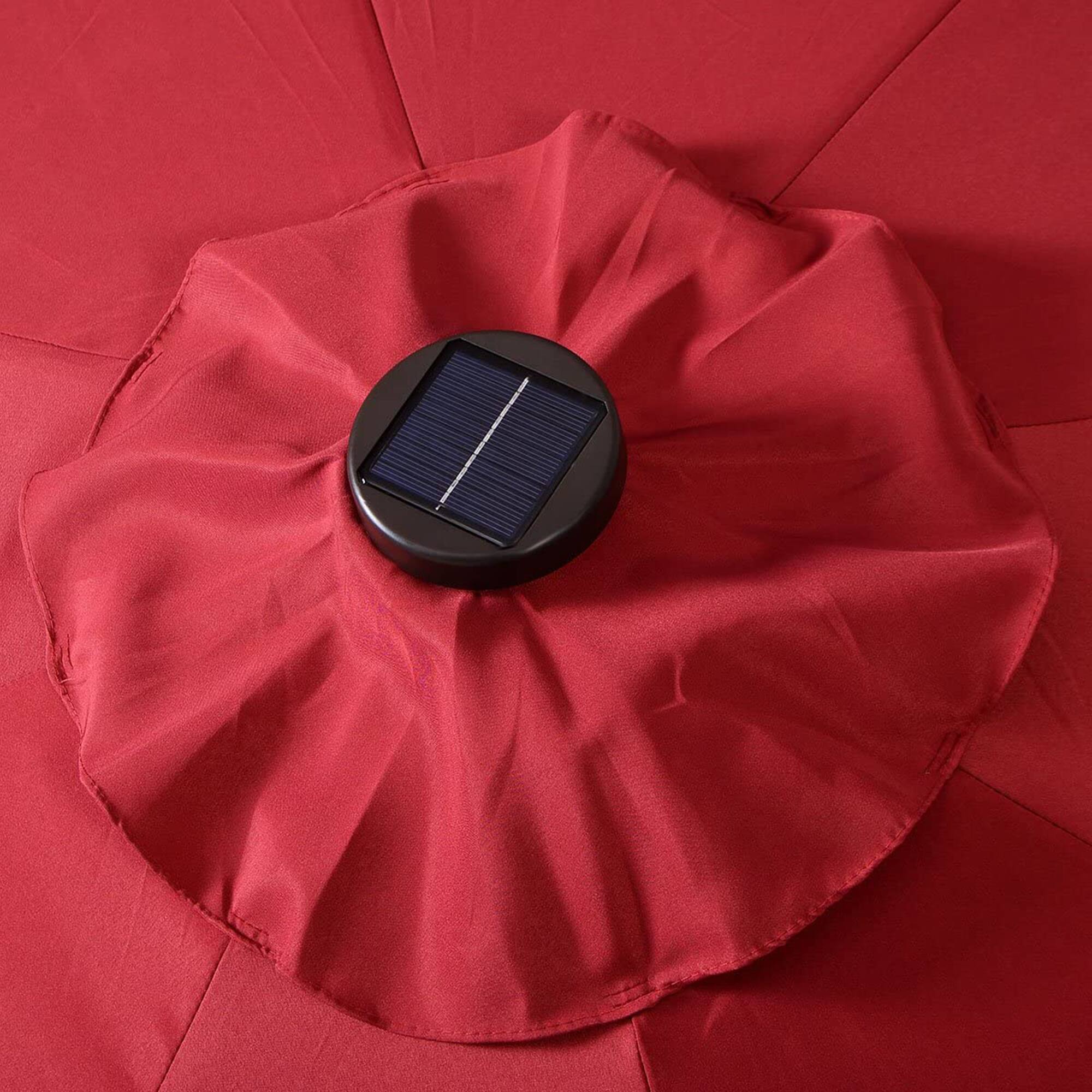 Alt View 7. Gymax - Gymax 10 Ft Patio Table Market Umbrella w/ 24 Solar LED Lights & Heavy-duty Base Wine - Wine.