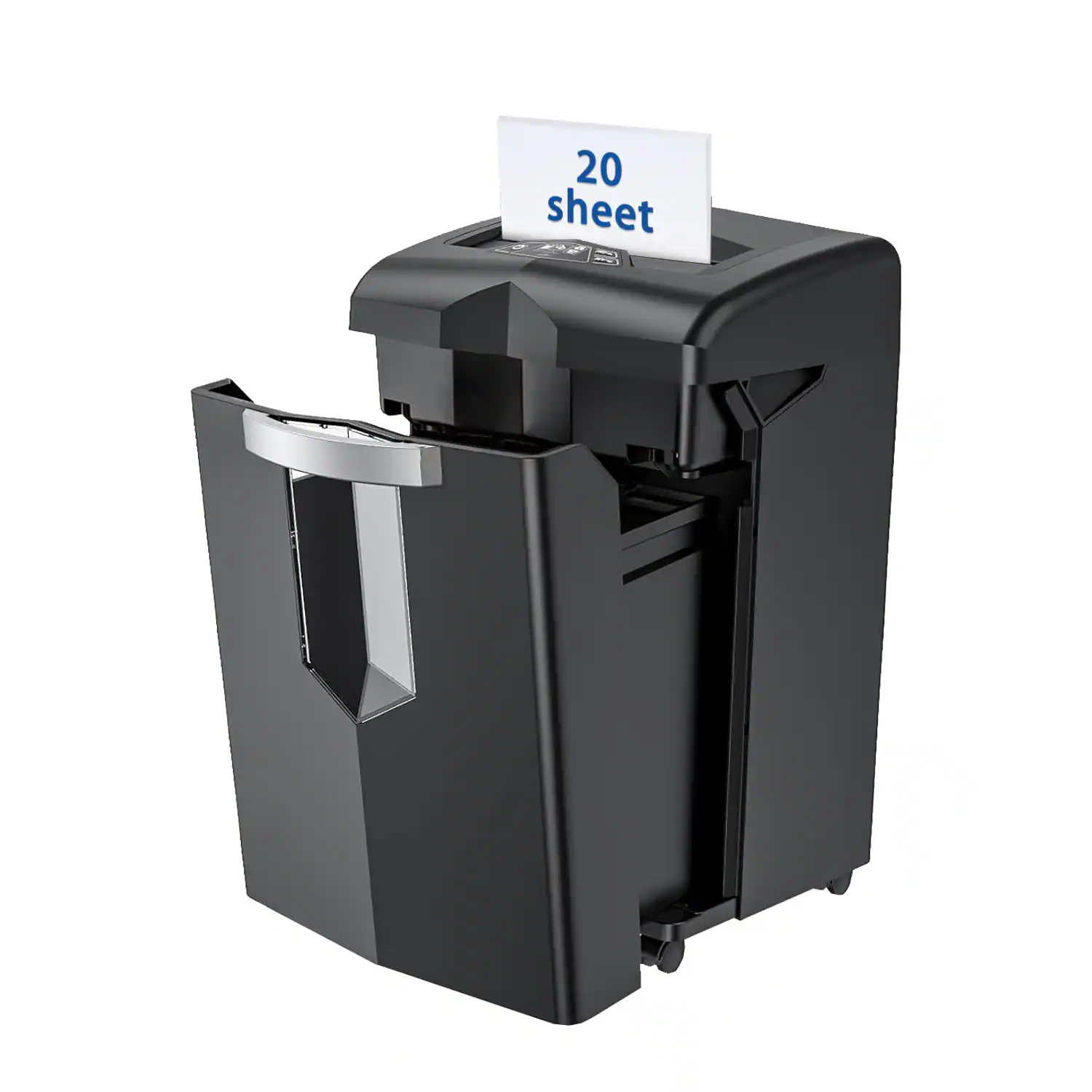 Bonsaii - Heavy Duty Paper Shredder - 20-Sheet 40-Minute Cross-Cut Office Shredder for Commercial Use - Shred CDs/Credit Cards - Black