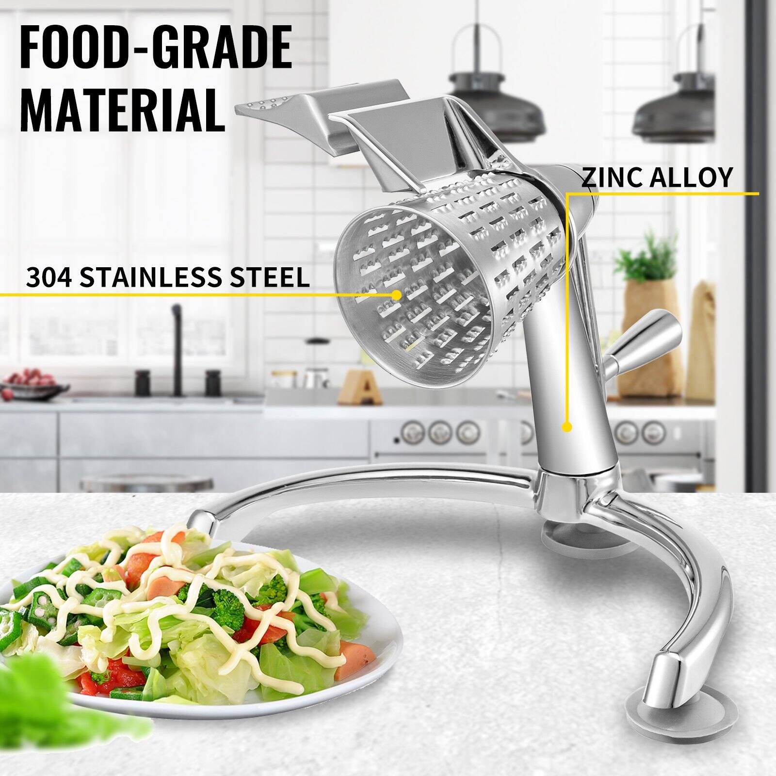 FOOD-GRADE MATERIAL

304 STAINLESS STEEL

ZINC ALLOY