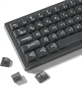 Womier - Cute Jelly Keycaps , Transparent Clear Custom Key Cap Set for All US Layout Cherry MX, Mechanical Keyboards - Gray