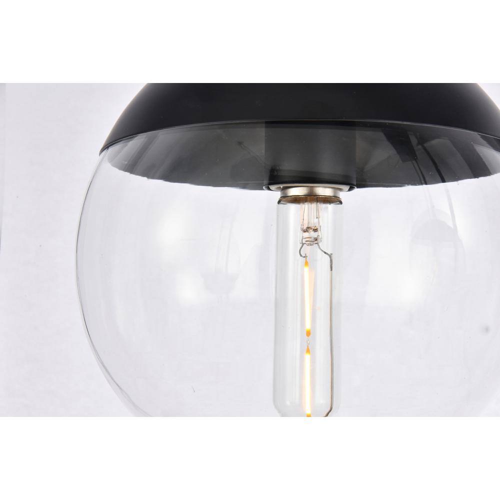 Back. Living District - Eclipse 5 Lights Black Pendant With Clear Glass - Black And Clear.