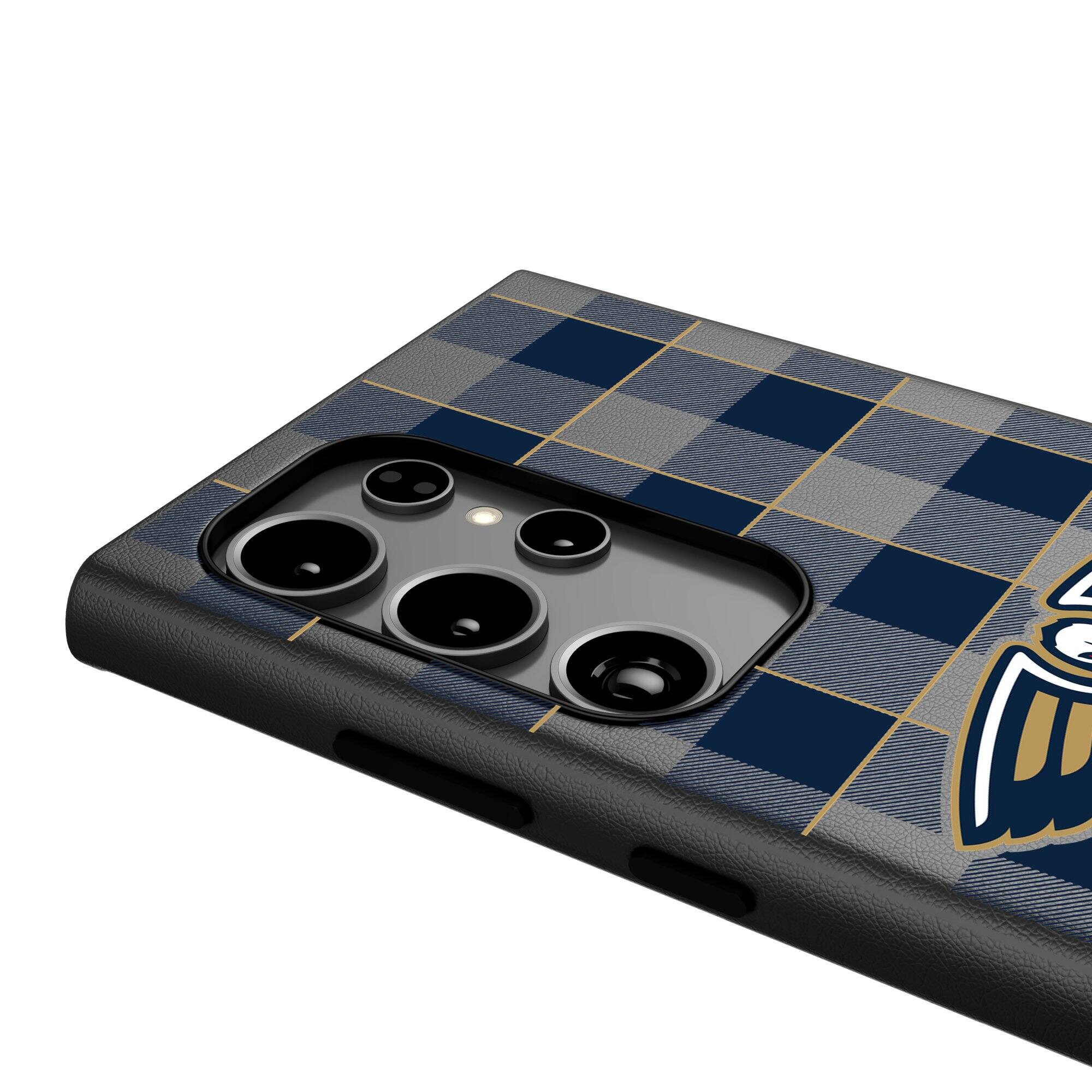 Alt View 3. Keyscaper - New Orleans Pelicans Plaid Galaxy Magnetic Bump Case - S25 - Black.
