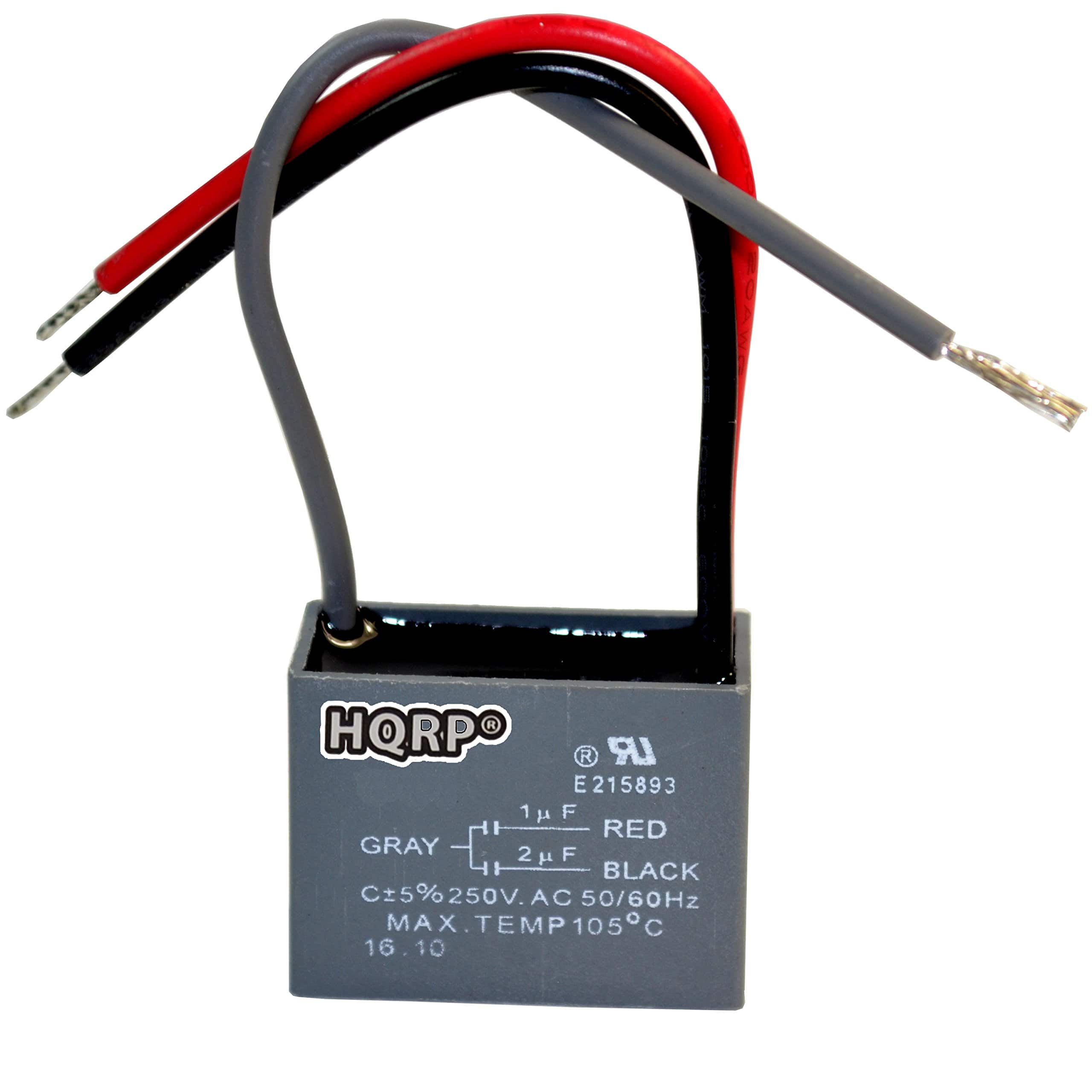 HQRP - Ceiling Fan Capacitor CBB61 1 uF + 2 uF 3-Wire 250 VAC UL Listed for Hunter price history on PriceWatchPro