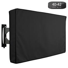 KHOMO GEAR - Outdoor TV Cover 40" x 42" – Weatherproof Protector for Flat Screen TVs - Black