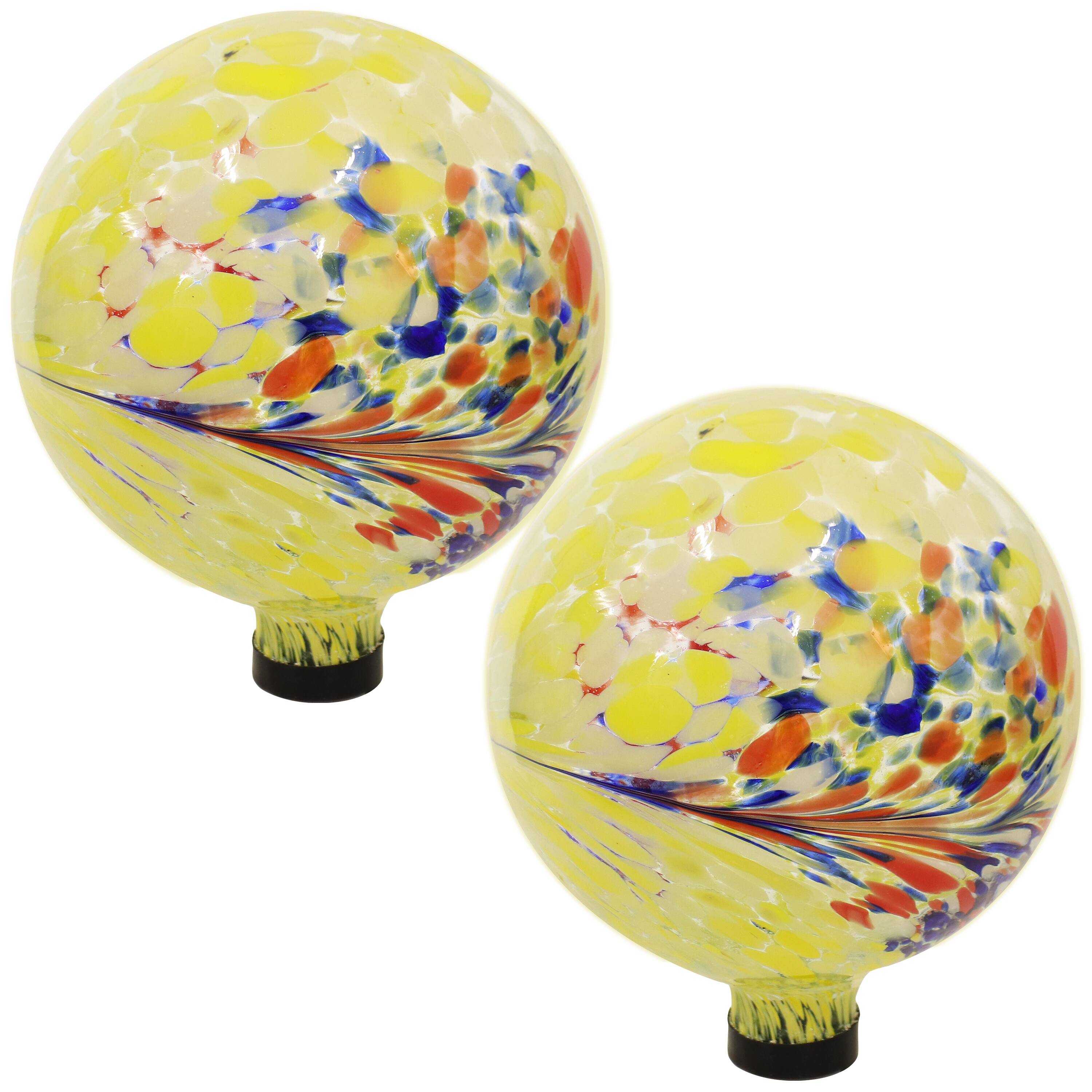 Sunnydaze - Glass Gazing Globe - 10 in - 2pk - Bright Summer Burst