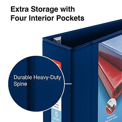 Extra Storage with Four Interior Pockets

Durable Heavy-Duty Spine

5 Inch Reinforced Easy Open
