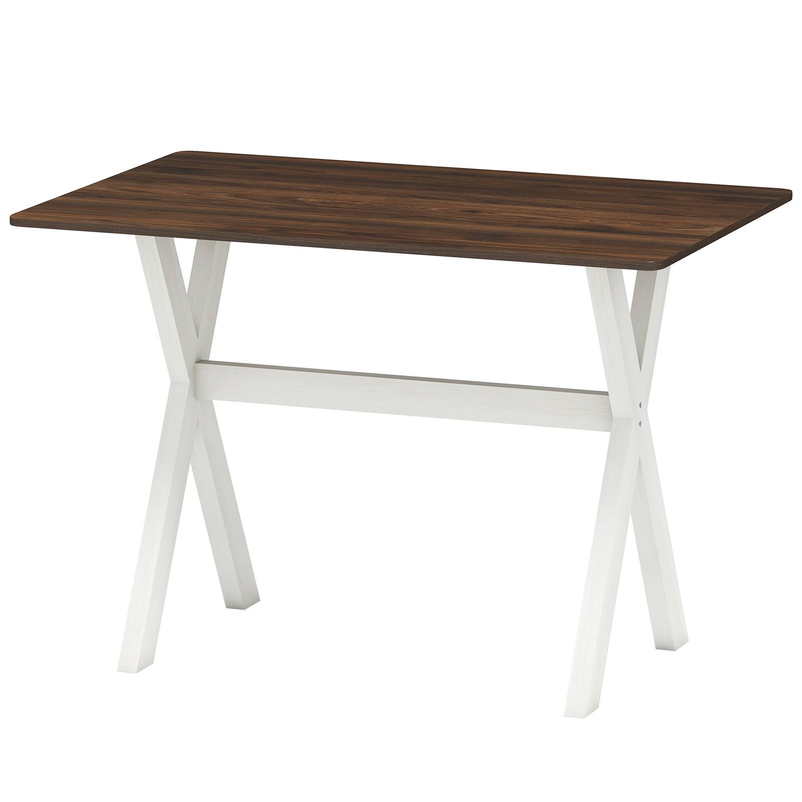 Alt View 9. Gymax - Gymax Dining Table w/ X-shaped Frame Wood Grain Texture Tabletop Accent Side Table - White.