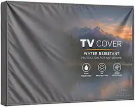KHOMO GEAR - Outdoor TV Cover - Heavy Duty, Water Resistant Protector for Flat Screen TVs with Remote Pocket - Fits 50-52 Inch TV - Gray