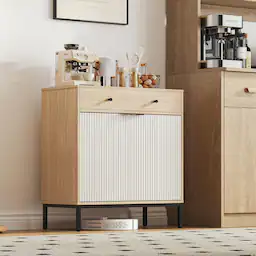 Oak & White Fluted 2 Door