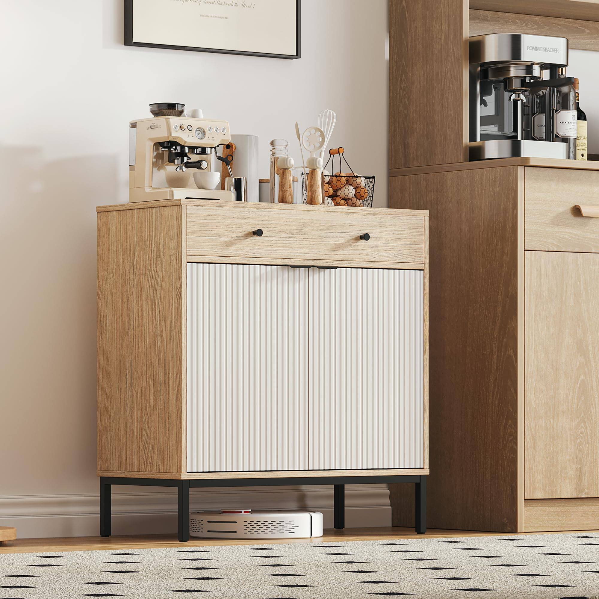 Oak & White Fluted 2 Door