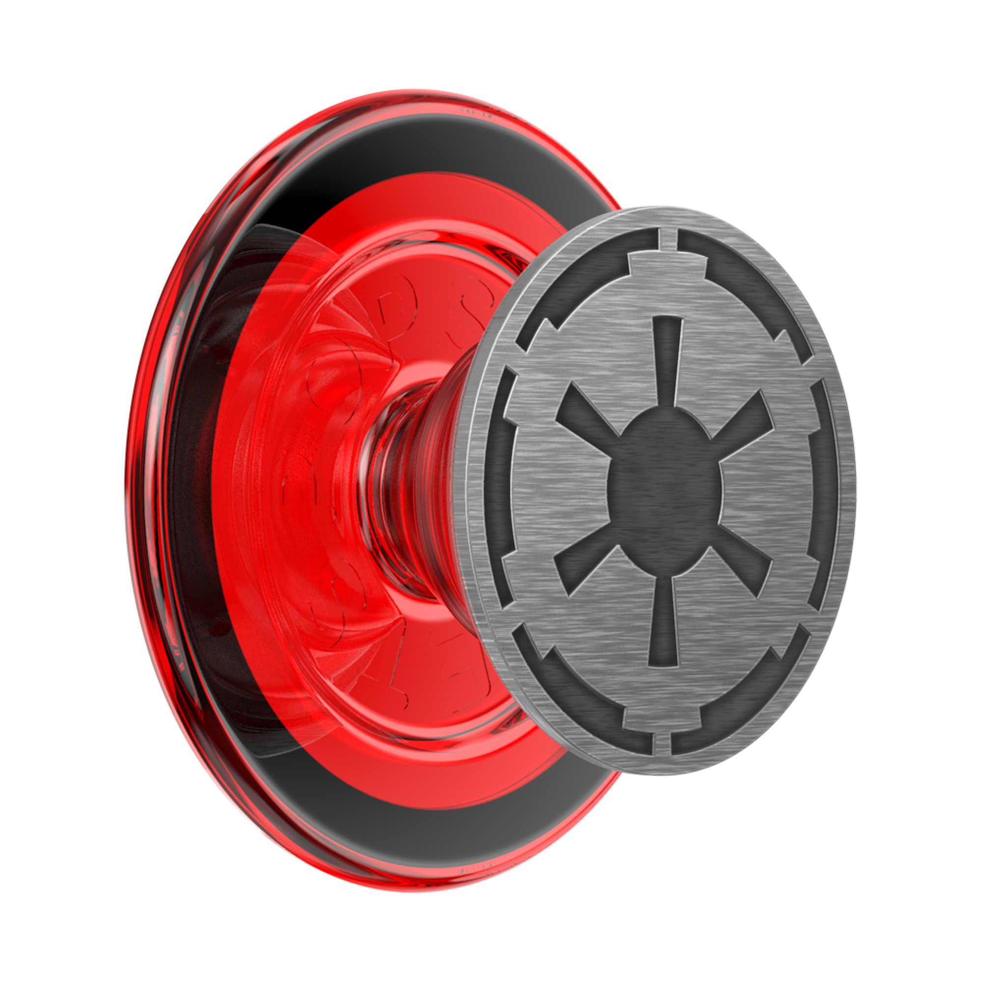 Angle. PopSockets - MagSafe PopGrip Universal Magnetic Grip & Stand with Adapter Ring for Cell Phones - Star Wars -Long Live-Empire.