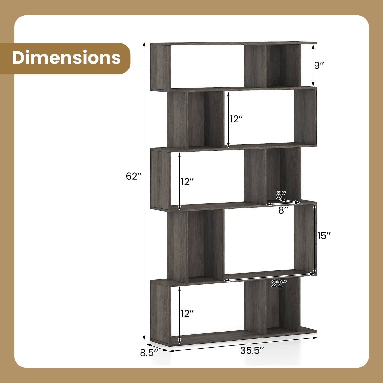 Dimensions: 9" x 12" x 62" x 12" x 8" x 15" x 22" x 12" x 8.5" x 35.5"