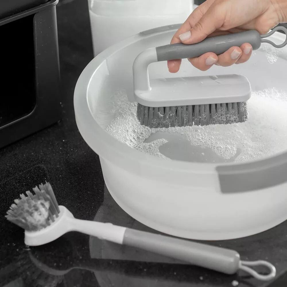 Alt View 7. OU - OU 8-Piece Home Cleaning Tools Set – Silicone Squeegee, Scrub Brushes, Organizer Caddy & More.