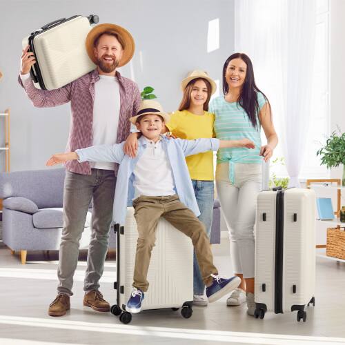 Alt View 9. Winado - 3-in-1 20" 24" 28" Trolley Carry On Luggage Set Spinner Wheels Lightweigh Hardside PP Suitcase Sets with Built-in Lock - White.