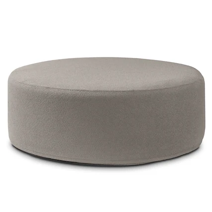 Front. Jaxx - Jaxx Candler Round Couch Oversized Giant Coffee Table Ottoman 44”, Boucle Dark Grey - Boucle Dk Grey.